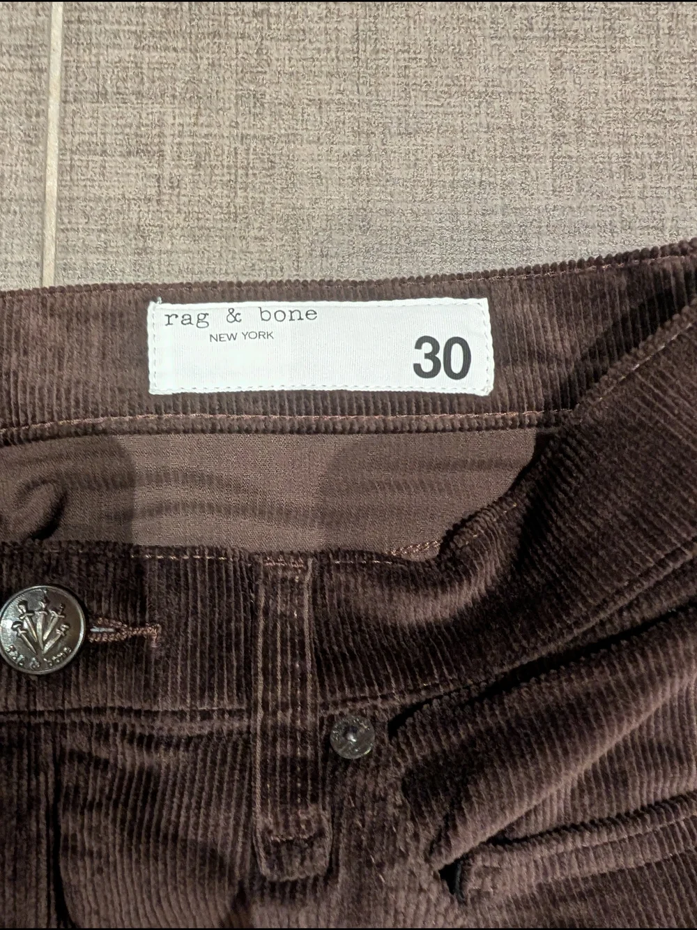 rag & bone Dark Brown Boot Cut Corduroy Jeans